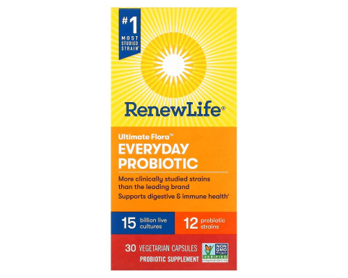 Renew Life, Ultimate Flora, Everyday Probiotic, 30 Vegetarian Capsules Renew Life, Ultimate Flora, Everyday Probiotic, 30 Vegetarian Capsules