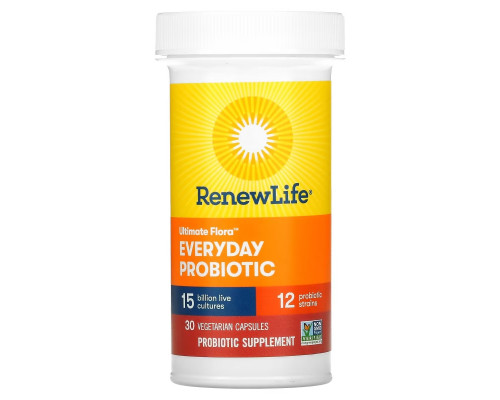Renew Life, Ultimate Flora, Everyday Probiotic, 30 Vegetarian Capsules Renew Life, Ultimate Flora, Everyday Probiotic, 30 Vegetarian Capsules