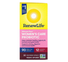 Renew Life, Ultimate Flora, Women's Care Probiotic, 90 Billion Live Cultures, 30 Vegetarian Capsules