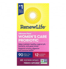 Пребиотики и пробиотики Renew Life, пробиотик для женского здоровья, 90 млрд КОЕ, 60 вегетарианских капсул