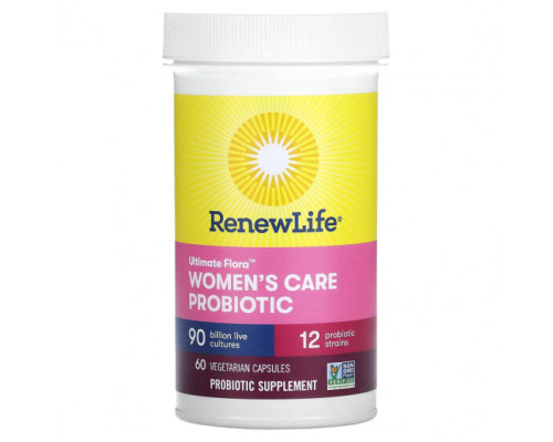 Пребиотики и пробиотики Renew Life, пробиотик для женского здоровья, 90 млрд КОЕ, 60 вегетарианских капсул Пребиотики и пробиотики Renew Life, пробиотик для женского здоровья, 90 млрд КОЕ, 60 вегетарианских капсул