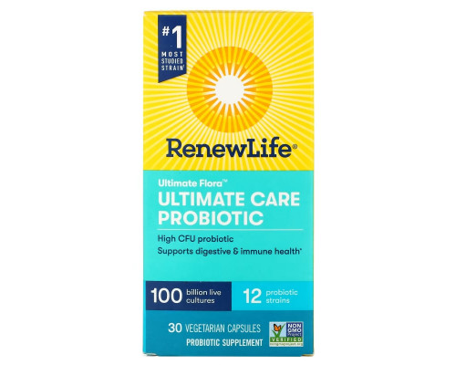 Renew Life, Ultimate Flora, Ultimate Care Probiotic, 30 Vegetarian Capsules Renew Life, Ultimate Flora, Ultimate Care Probiotic, 30 Vegetarian Capsules