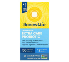 Renew Life, Extra Care, Ultimate Flora Probiotic, 50 Billion Live Cultures, 30 Vegetarian Capsules