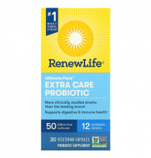 Renew Life, Extra Care, Ultimate Flora Probiotic, 50 Billion Live Cultures, 30 Vegetarian Capsules