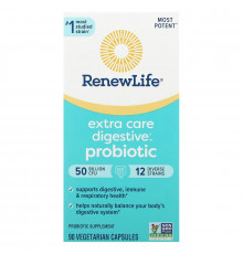 Renew Life, Extra Care, Ultimate Flora Probiotic, 50 Billion Live Cultures, 90 Vegetarian Capsules