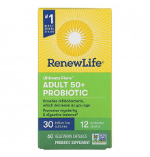 Renew Life, Ultimate Flora, Adult 50+ Probiotic, 30 Billion Live Cultures, 60 Vegetarian Capsules