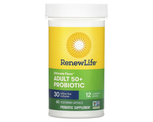 Renew Life, Ultimate Flora, Adult 50+ Probiotic, 30 Billion Live Cultures, 60 Vegetarian Capsules Renew Life, Ultimate Flora, Adult 50+ Probiotic, 30 Billion Live Cultures, 60 Vegetarian Capsules