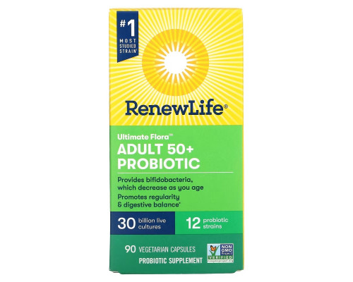 Renew Life, Ultimate Flora Adult 50+ Probiotic, 30 Billion CFU, 90 Vegetarian Capsules Renew Life, Ultimate Flora Adult 50+ Probiotic, 30 Billion CFU, 90 Vegetarian Capsules