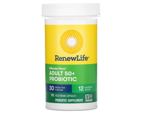Renew Life, Ultimate Flora Adult 50+ Probiotic, 30 Billion CFU, 90 Vegetarian Capsules Renew Life, Ultimate Flora Adult 50+ Probiotic, 30 Billion CFU, 90 Vegetarian Capsules