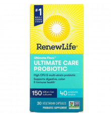 Renew Life, Ultimate Flora, Ultimate Care Probiotic, 150 Billion Live Cultures, 30 Vegetarian Capsules