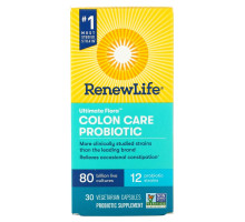 Renew Life, Ultimate Flora, Colon Care Probiotic, 30 Vegetarian Capsules