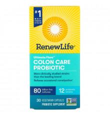 Renew Life, Ultimate Flora, Colon Care Probiotic, 30 Vegetarian Capsules