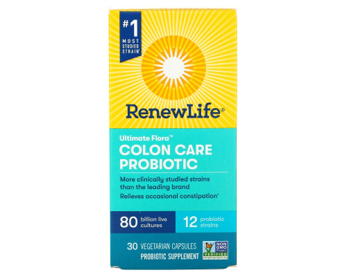 Renew Life, Ultimate Flora, Colon Care Probiotic, 30 Vegetarian Capsules Renew Life, Ultimate Flora, Colon Care Probiotic, 30 Vegetarian Capsules
