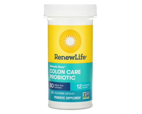 Renew Life, Ultimate Flora, Colon Care Probiotic, 30 Vegetarian Capsules Renew Life, Ultimate Flora, Colon Care Probiotic, 30 Vegetarian Capsules