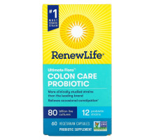 Renew Life, Ultimate Flora Colon Care Probiotic, 80 млрд КОЕ, 60 вегетарианских капсул