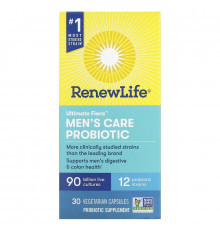 Renew Life, Ultimate Flora, Men's Care Probiotic, 90 Billion Live Cultures, 30 Vegetarian Capsules