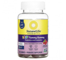Детское здоровье Renew Life, Kids Tummy Gummy, Prebiotics and Probiotics, Raspberry, 30 Gummies