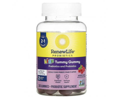 Детское здоровье Renew Life, Kids Tummy Gummy, Prebiotics and Probiotics, Raspberry, 30 Gummies Детское здоровье Renew Life, Kids Tummy Gummy, Prebiotics and Probiotics, Raspberry, 30 Gummies