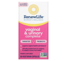 Renew Life, Women's Wellness, Vaginal & Urinary Complete, 60 Vegetarian Capsules