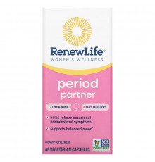 Renew Life, Women's Wellness, Period Partner, 60 Vegetarian Capsules