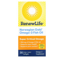 Renew Life Norwegian Gold Рыбий Жир Супер Необходимые Омега 30 гелевых капсул
