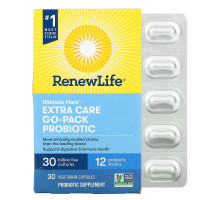 Renew Life, Extra Care Ultimate Flora Пробиотики, 30 млрд, 30 Вегетарианских Капсул