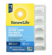 Renew Life, Extra Care Ultimate Flora Пробиотики, 30 млрд, 30 Вегетарианских Капсул
