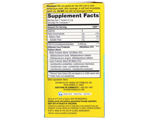 Renew Life Ultimate Flora Super Critical 200 Billion Maximum Support Probiotic 7 Packets 0.8 oz (23.1 g) Renew Life Ultimate Flora Super Critical 200 Billion Maximum Support Probiotic 7 Packets 0.8 oz (23.1 g)