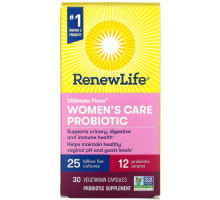 Renew Life, Ultimate Flora, Women's Care Probiotic, 25 Billion Live Cultures, 30 Vegetarian Capsules