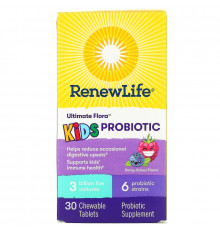 Renew Life Ultimate Flora Kids Probiotic Berry 30 Chewable Tablets