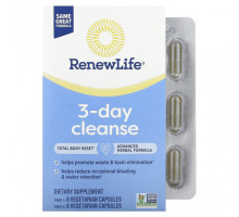 Для пищеварительной системы Renew Life, 3-дневное очищение, 12 вегетарианских капсул