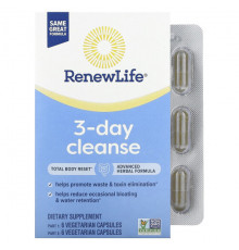 Для пищеварительной системы Renew Life, 3-дневное очищение, 12 вегетарианских капсул