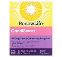 Renew Life Candi Smart мощная программа очищения дрожжами 60 капсул в растительной оболочке 1 жидкая унция настойка