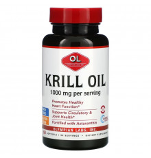 Olympian Labs Inc. Масло криля 1000 мг 60 желатиновых капсул