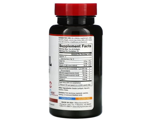 Olympian Labs Inc. Масло криля 1000 мг 60 желатиновых капсул Olympian Labs Inc. Масло криля 1000 мг 60 желатиновых капсул