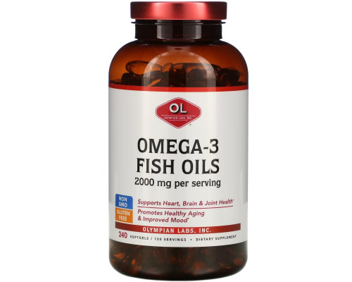 Olympian Labs Inc. Омега-3 рыбий жир 2000 мг 240 мягких капсул