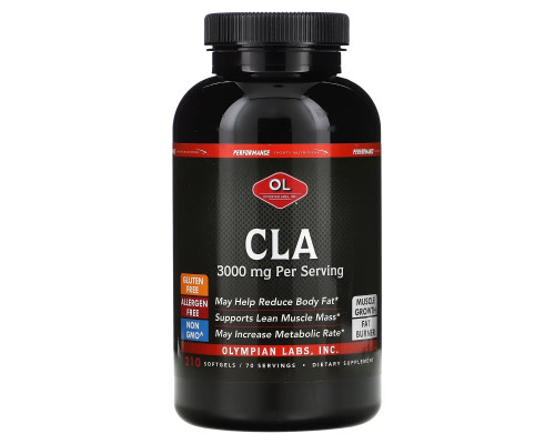 Olympian Labs Inc. CLA 3000 мг 210 мягких капсул Olympian Labs Inc. CLA 3000 мг 210 мягких капсул