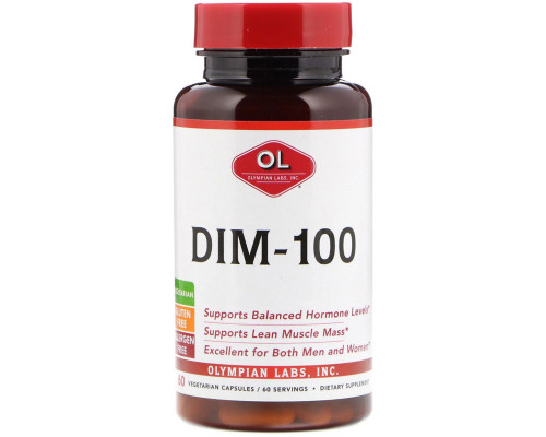 Olympian Labs Inc. DIM-100 60 вегетарианских капсул Olympian Labs Inc. DIM-100 60 вегетарианских капсул