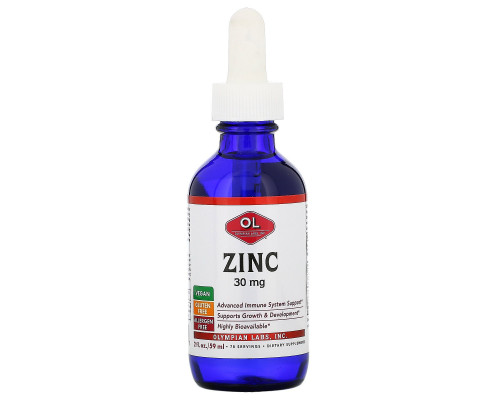 Olympian Labs, Zinc, 30 mg, 2 fl oz (59 ml) Olympian Labs, Zinc, 30 mg, 2 fl oz (59 ml)
