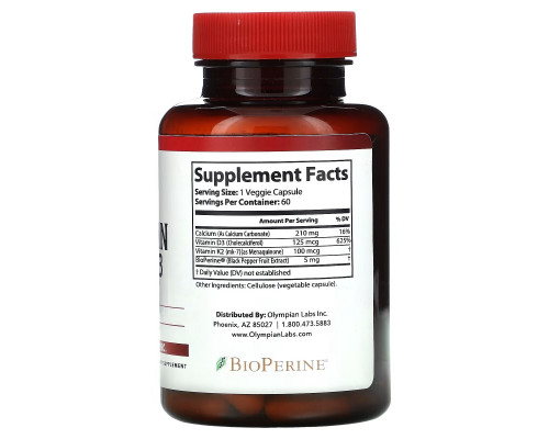 Olympian Labs, Vitamin K2 + D3, 60 Capsules Olympian Labs, Vitamin K2 + D3, 60 Capsules
