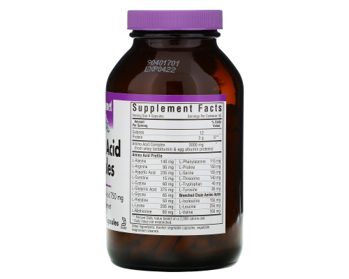 Bluebonnet Nutrition, Капсулы с аминокислотами, 180 капсул в растительной оболочке Bluebonnet Nutrition, Капсулы с аминокислотами, 180 капсул в растительной оболочке