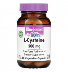 Bluebonnet Nutrition, L-цистеин, 500 мг, 60 капсул в растительной оболочке