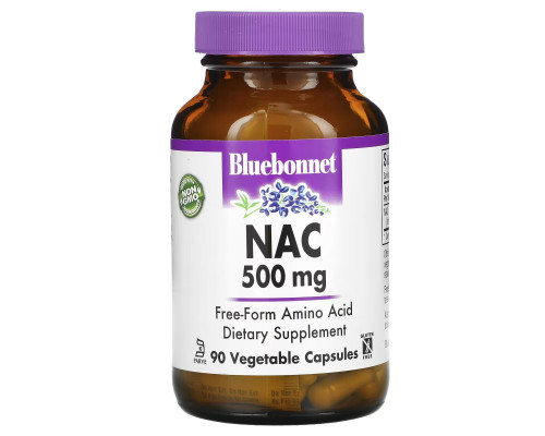 Bluebonnet Nutrition, NAC, 500 мг, 90 растительных капсул Bluebonnet Nutrition, NAC, 500 мг, 90 растительных капсул