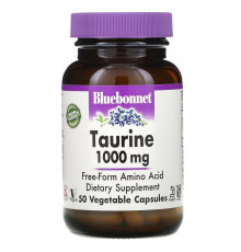 Bluebonnet Nutrition, Таурин, 1000 мг, 50 капсул в растительной оболочке