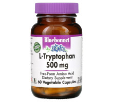 Bluebonnet Nutrition, L-триптофан, 500 мг, 60 капсул в растительной оболочке
