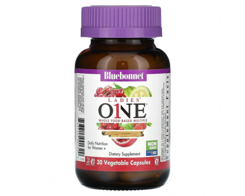 Женское здоровье Bluebonnet Nutrition, Ladies 'ONE, комплексные продукты на основе цельных продуктов, 30 растительных капсул Женское здоровье Bluebonnet Nutrition, Ladies 'ONE, комплексные продукты на основе цельных продуктов, 30 растительных капсул