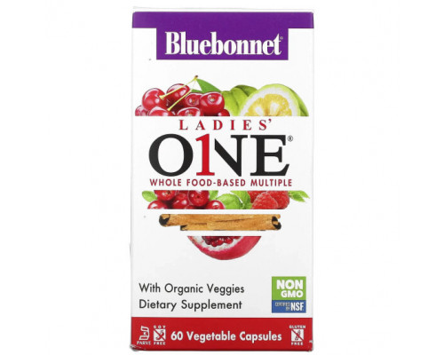 Женское здоровье Bluebonnet Nutrition, Ladies 'ONE, цельнопищевой комплекс, 60 растительных капсул Женское здоровье Bluebonnet Nutrition, Ladies 'ONE, цельнопищевой комплекс, 60 растительных капсул