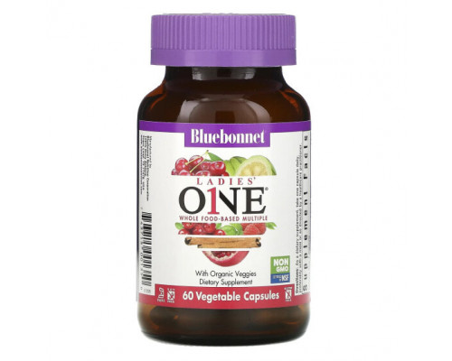Женское здоровье Bluebonnet Nutrition, Ladies 'ONE, цельнопищевой комплекс, 60 растительных капсул Женское здоровье Bluebonnet Nutrition, Ladies 'ONE, цельнопищевой комплекс, 60 растительных капсул