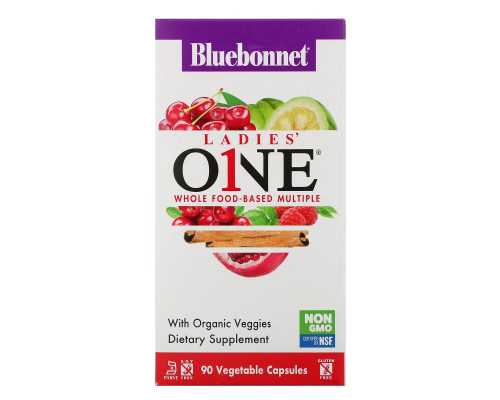 Bluebonnet Nutrition, Ladies 'ONE, комплекс на основе цельных продуктов, 90 растительных капсул Bluebonnet Nutrition, Ladies 'ONE, комплекс на основе цельных продуктов, 90 растительных капсул
