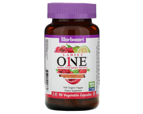 Bluebonnet Nutrition, Ladies 'ONE, комплекс на основе цельных продуктов, 90 растительных капсул Bluebonnet Nutrition, Ladies 'ONE, комплекс на основе цельных продуктов, 90 растительных капсул